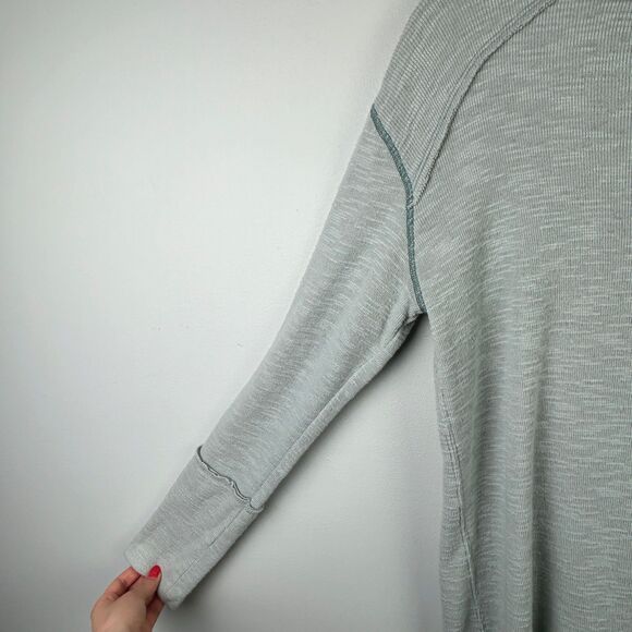 We the Free People Split Back Turtleneck Funnel Neck Split Back Tunic Top Blue M - Picture 5 of 15